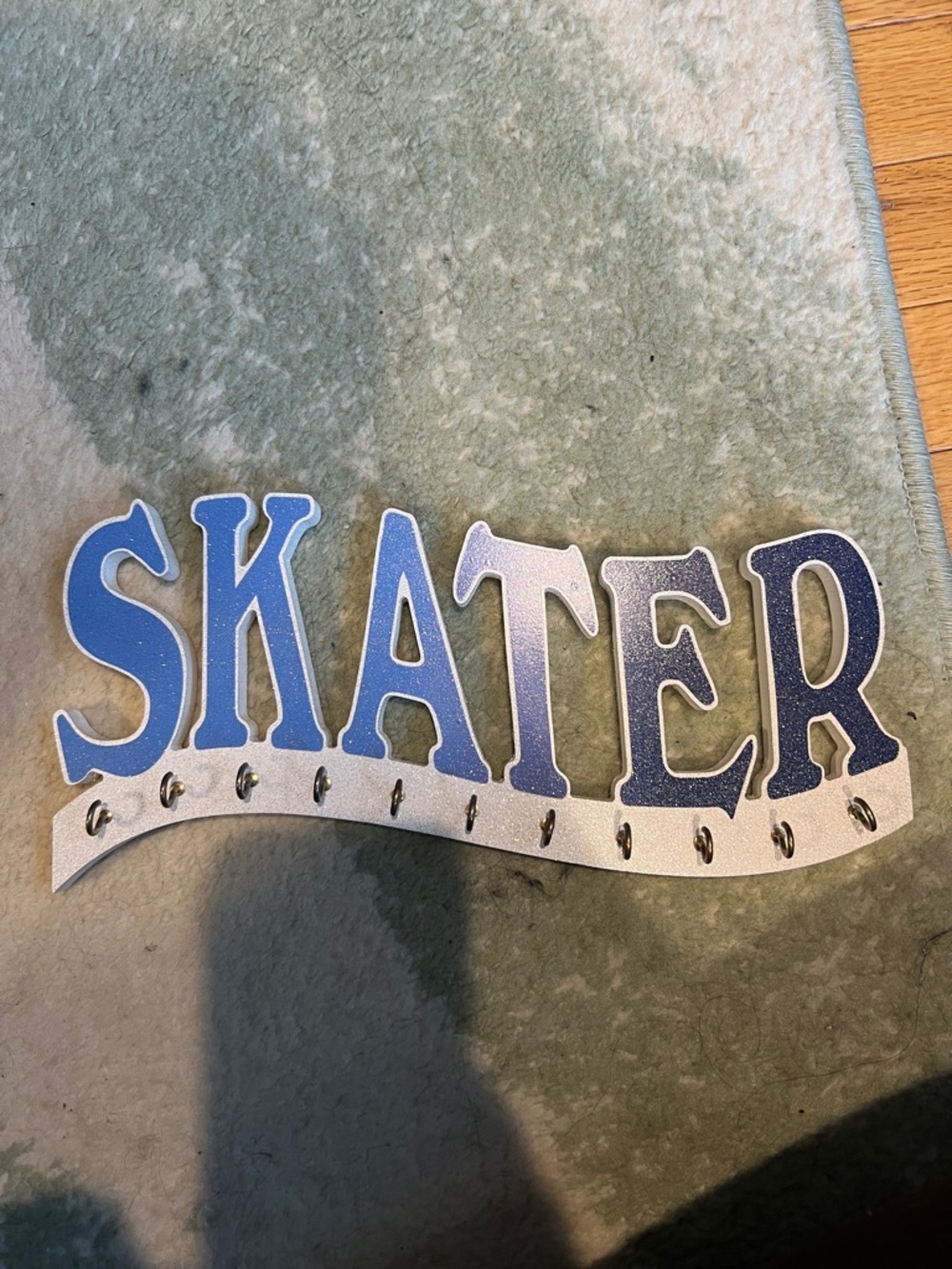 SKATER Blue Wall Hook Sign | Home Wall Decor